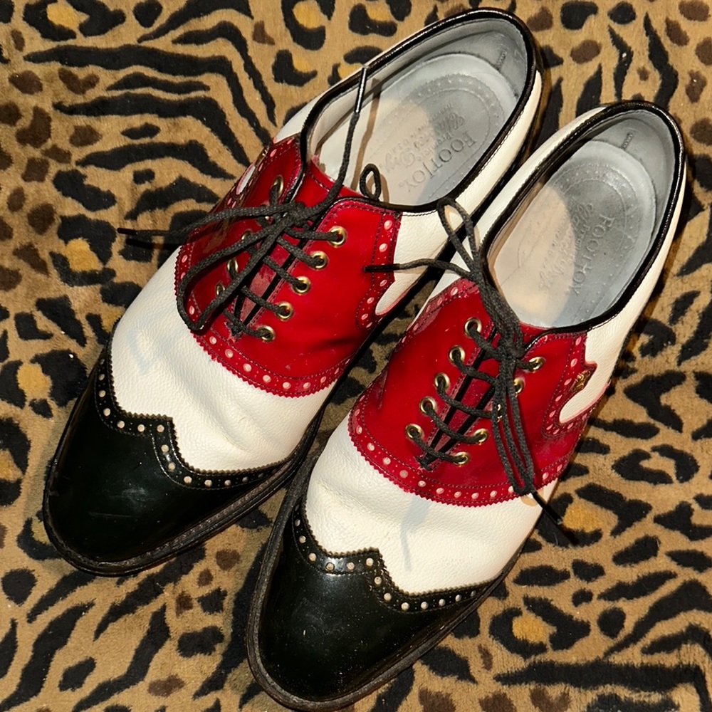 FootJoy Red and White Oxford Shoes